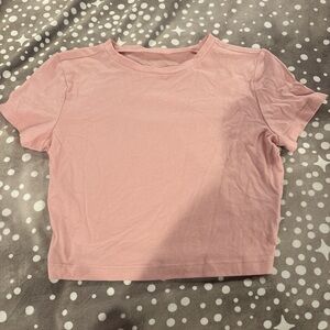 Wild Fable Pink Cropped Fitted T-Shirt